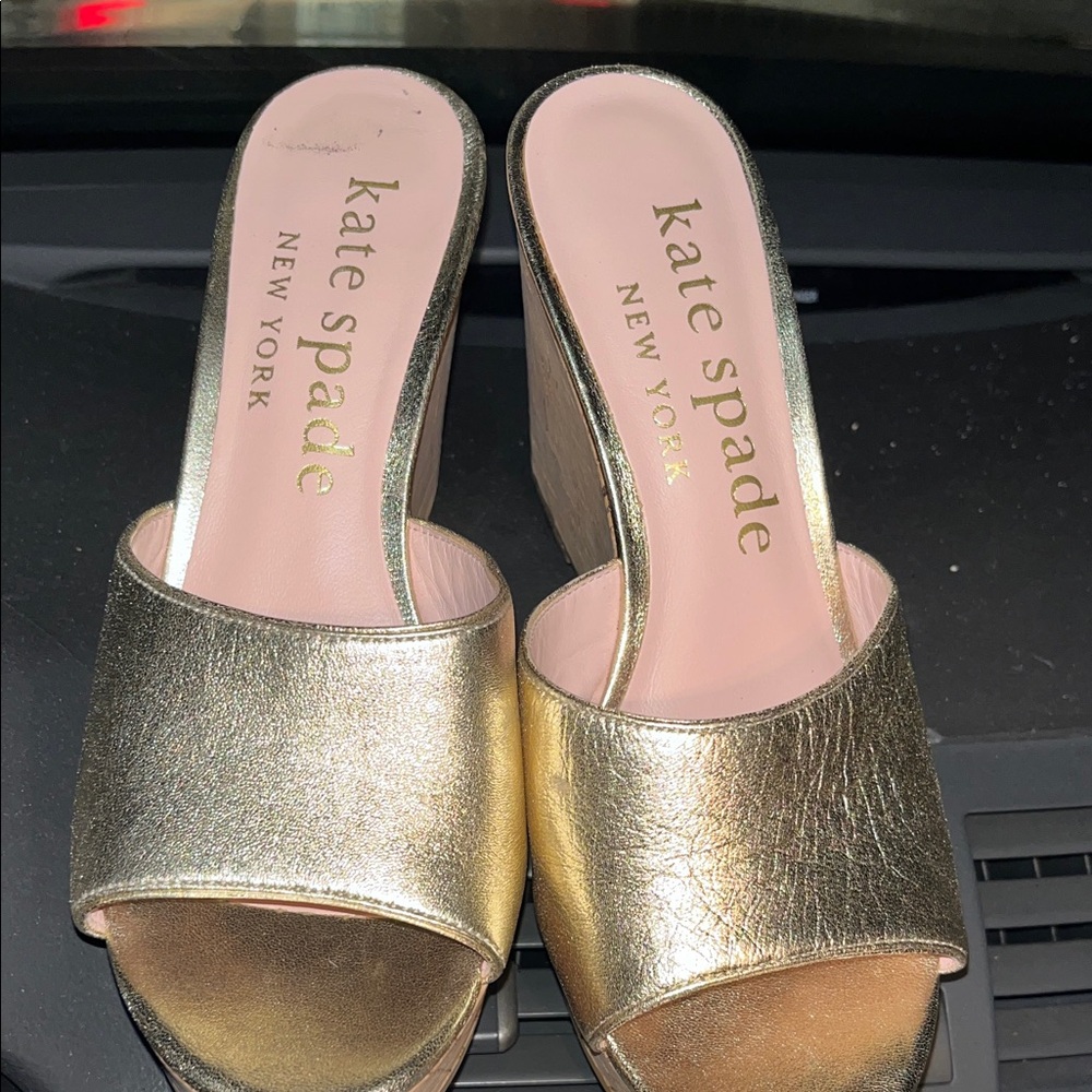 Kate Spade Metallic Gold Wedges